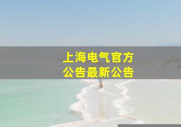 上海电气官方公告最新公告