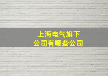 上海电气旗下公司有哪些公司