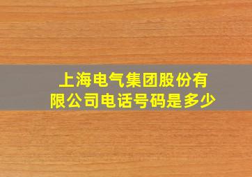 上海电气集团股份有限公司电话号码是多少