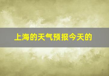 上海的天气预报今天的