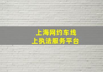 上海网约车线上执法服务平台