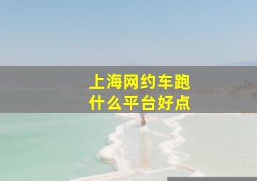 上海网约车跑什么平台好点