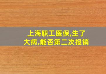 上海职工医保,生了大病,能否第二次报销