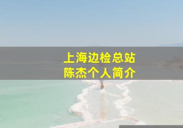 上海边检总站陈杰个人简介