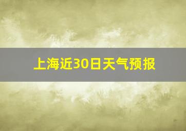 上海近30日天气预报