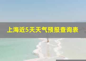 上海近5天天气预报查询表