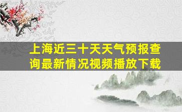 上海近三十天天气预报查询最新情况视频播放下载