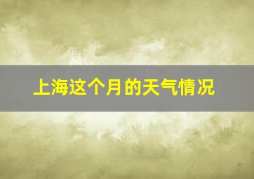 上海这个月的天气情况