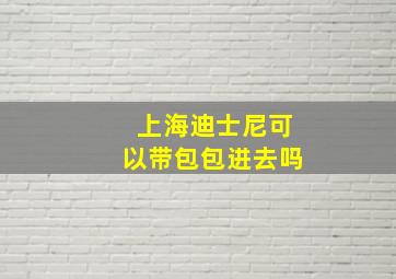 上海迪士尼可以带包包进去吗