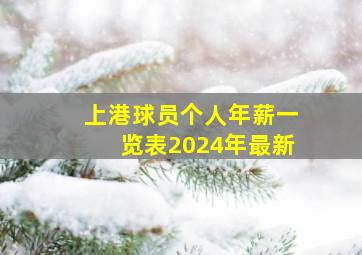 上港球员个人年薪一览表2024年最新