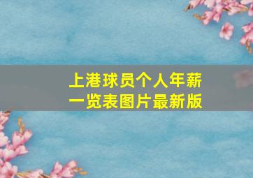 上港球员个人年薪一览表图片最新版