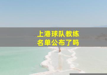 上港球队教练名单公布了吗