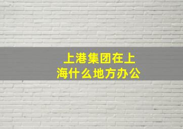 上港集团在上海什么地方办公