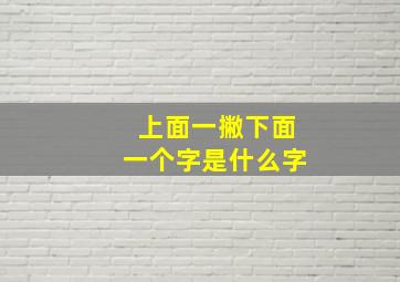 上面一撇下面一个字是什么字