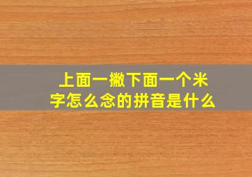 上面一撇下面一个米字怎么念的拼音是什么