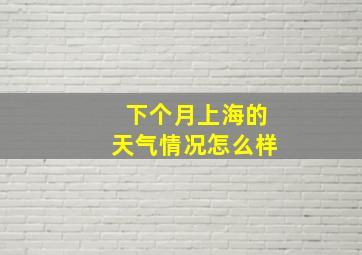 下个月上海的天气情况怎么样