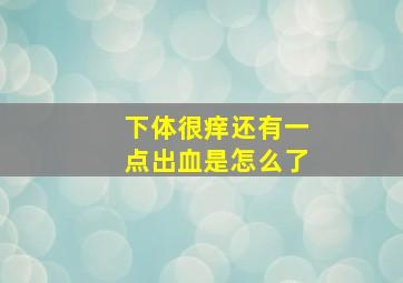 下体很痒还有一点出血是怎么了