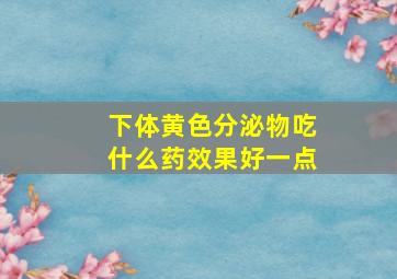 下体黄色分泌物吃什么药效果好一点