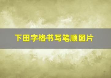 下田字格书写笔顺图片