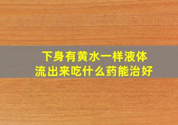 下身有黄水一样液体流出来吃什么药能治好