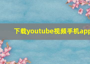 下载youtube视频手机app