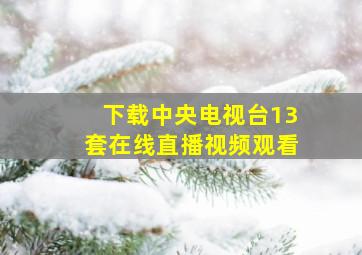 下载中央电视台13套在线直播视频观看