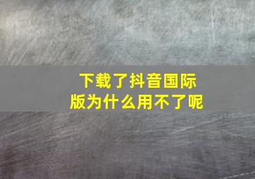 下载了抖音国际版为什么用不了呢