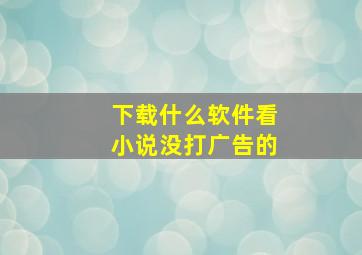 下载什么软件看小说没打广告的