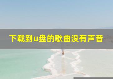 下载到u盘的歌曲没有声音