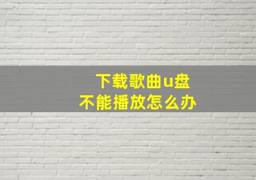 下载歌曲u盘不能播放怎么办