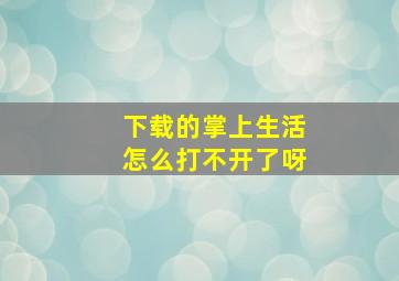 下载的掌上生活怎么打不开了呀