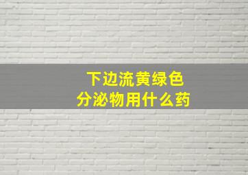 下边流黄绿色分泌物用什么药