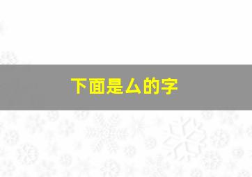 下面是厶的字