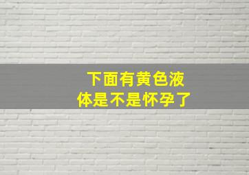 下面有黄色液体是不是怀孕了