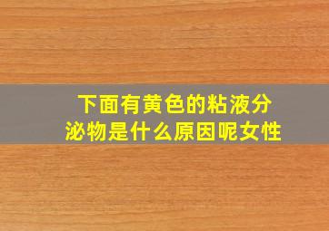 下面有黄色的粘液分泌物是什么原因呢女性