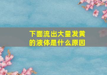 下面流出大量发黄的液体是什么原因