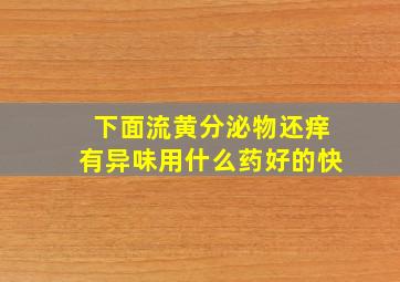 下面流黄分泌物还痒有异味用什么药好的快