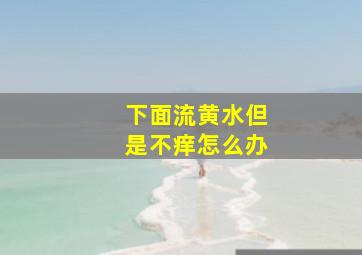 下面流黄水但是不痒怎么办