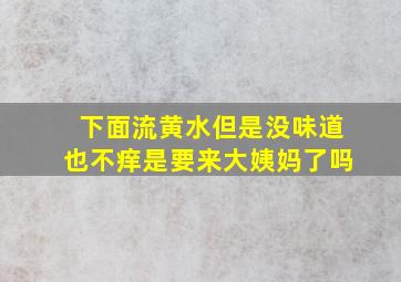 下面流黄水但是没味道也不痒是要来大姨妈了吗