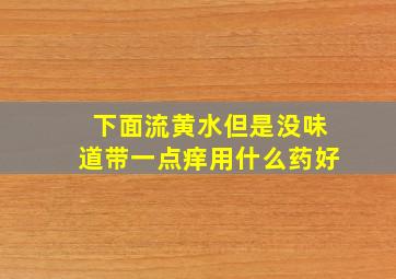 下面流黄水但是没味道带一点痒用什么药好