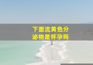 下面流黄色分泌物是怀孕吗