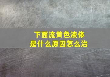 下面流黄色液体是什么原因怎么治