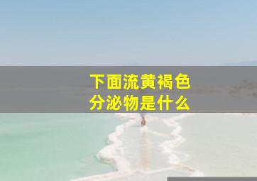 下面流黄褐色分泌物是什么