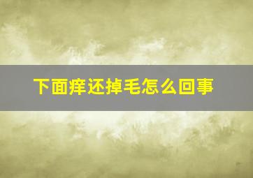 下面痒还掉毛怎么回事