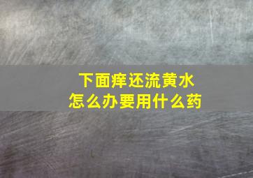 下面痒还流黄水怎么办要用什么药