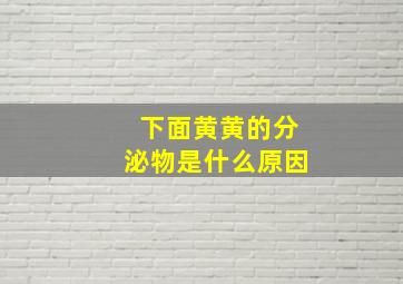 下面黄黄的分泌物是什么原因