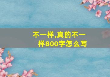 不一样,真的不一样800字怎么写