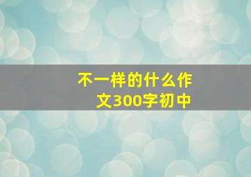 不一样的什么作文300字初中