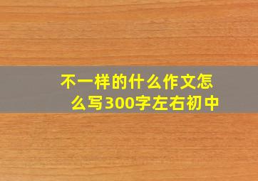 不一样的什么作文怎么写300字左右初中