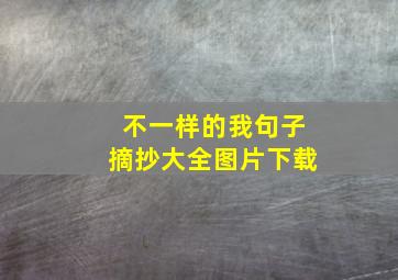 不一样的我句子摘抄大全图片下载